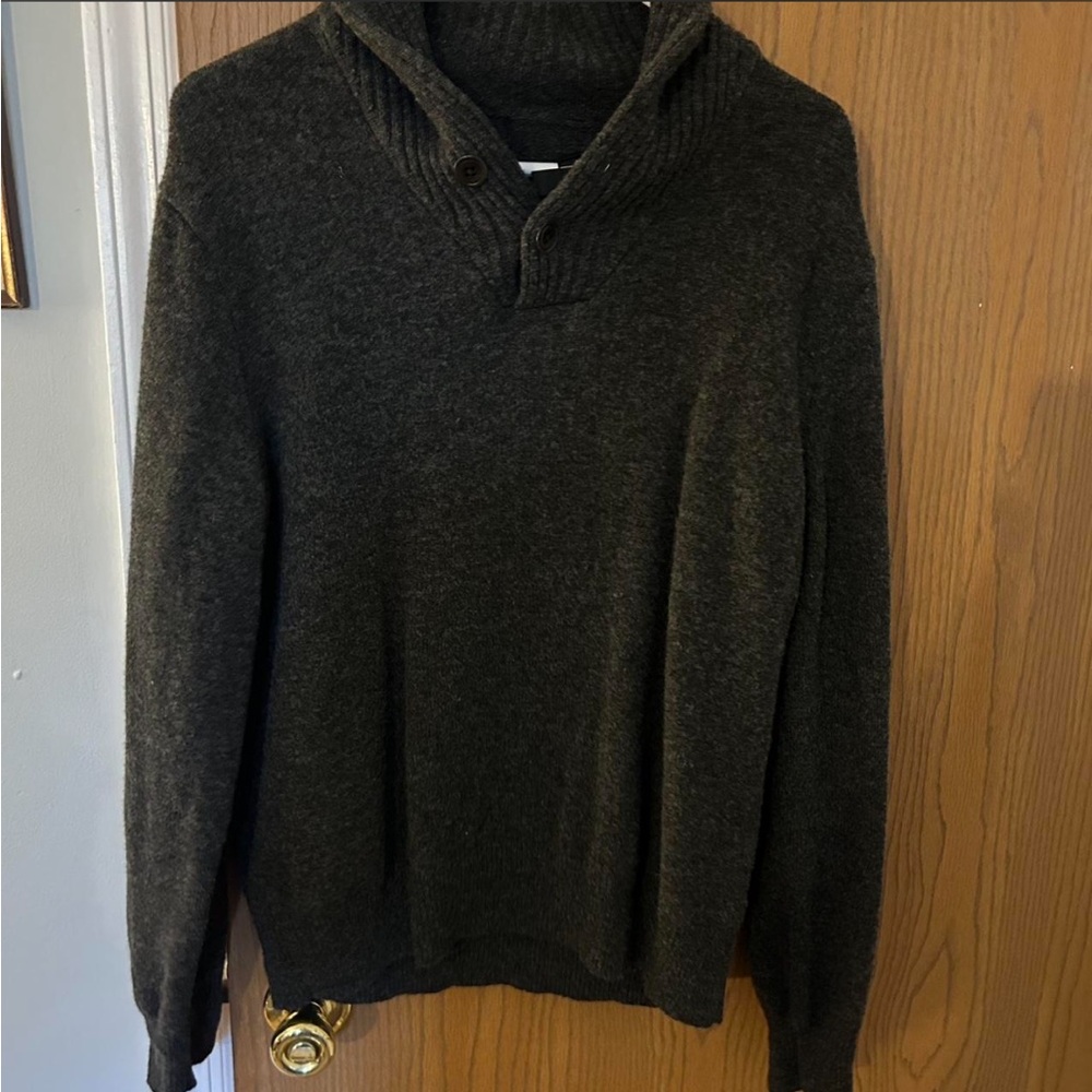 J. Crew Shawl Turtleneck Sweater; Dark Gray